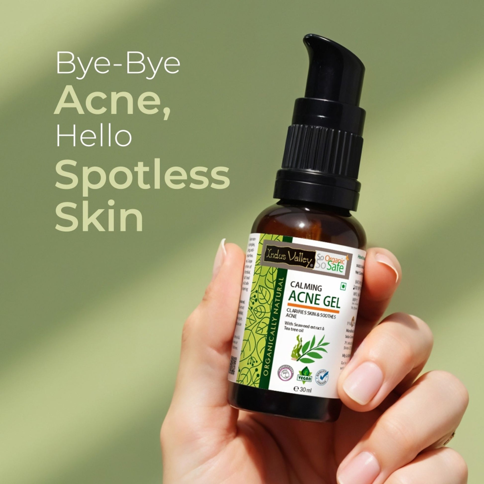 Indus Valley Acne Gel Seaweed & Tea Tree Anti Acne, Oil Control & Soothing