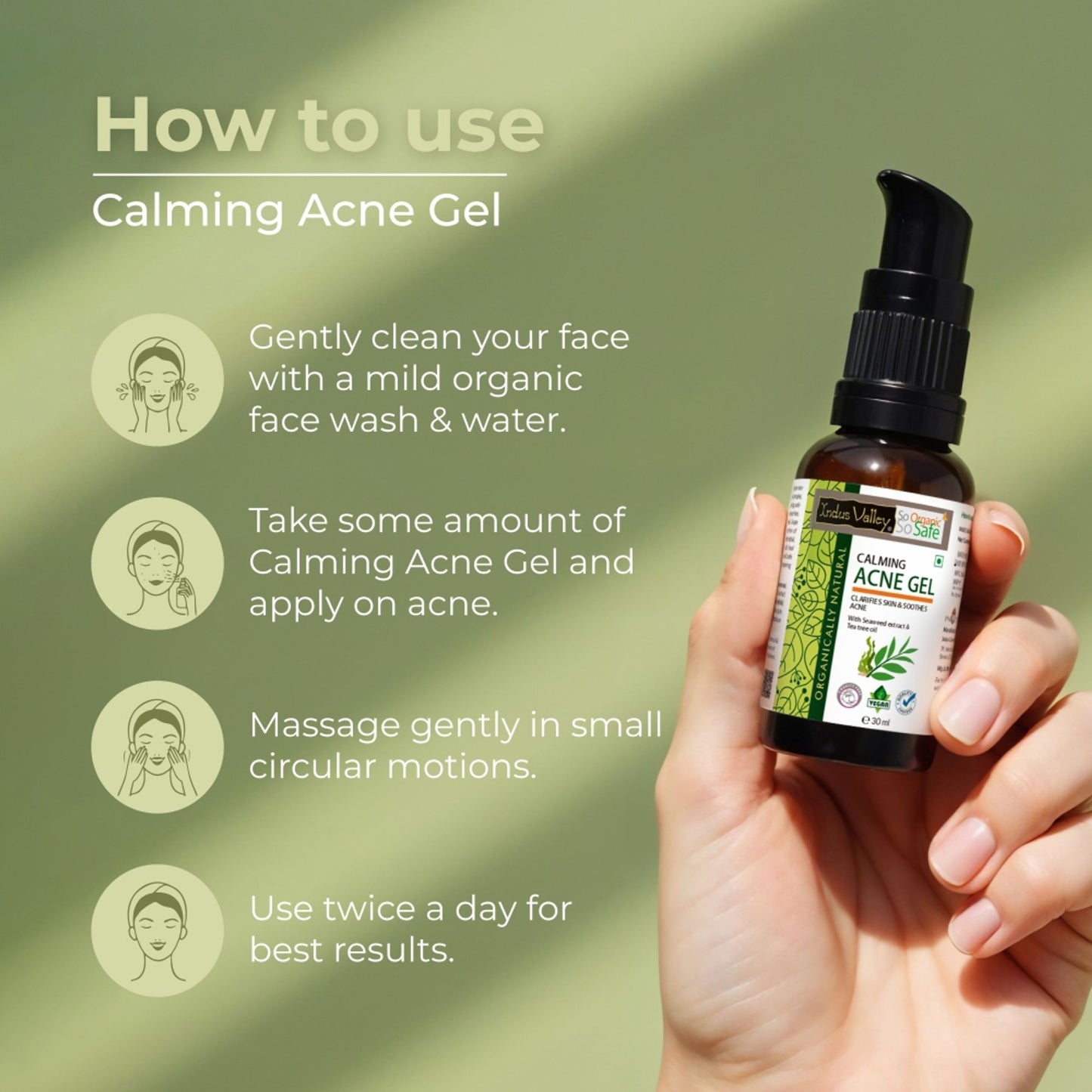 Indus Valley Acne Gel Seaweed & Tea Tree Anti Acne, Oil Control & Soothing