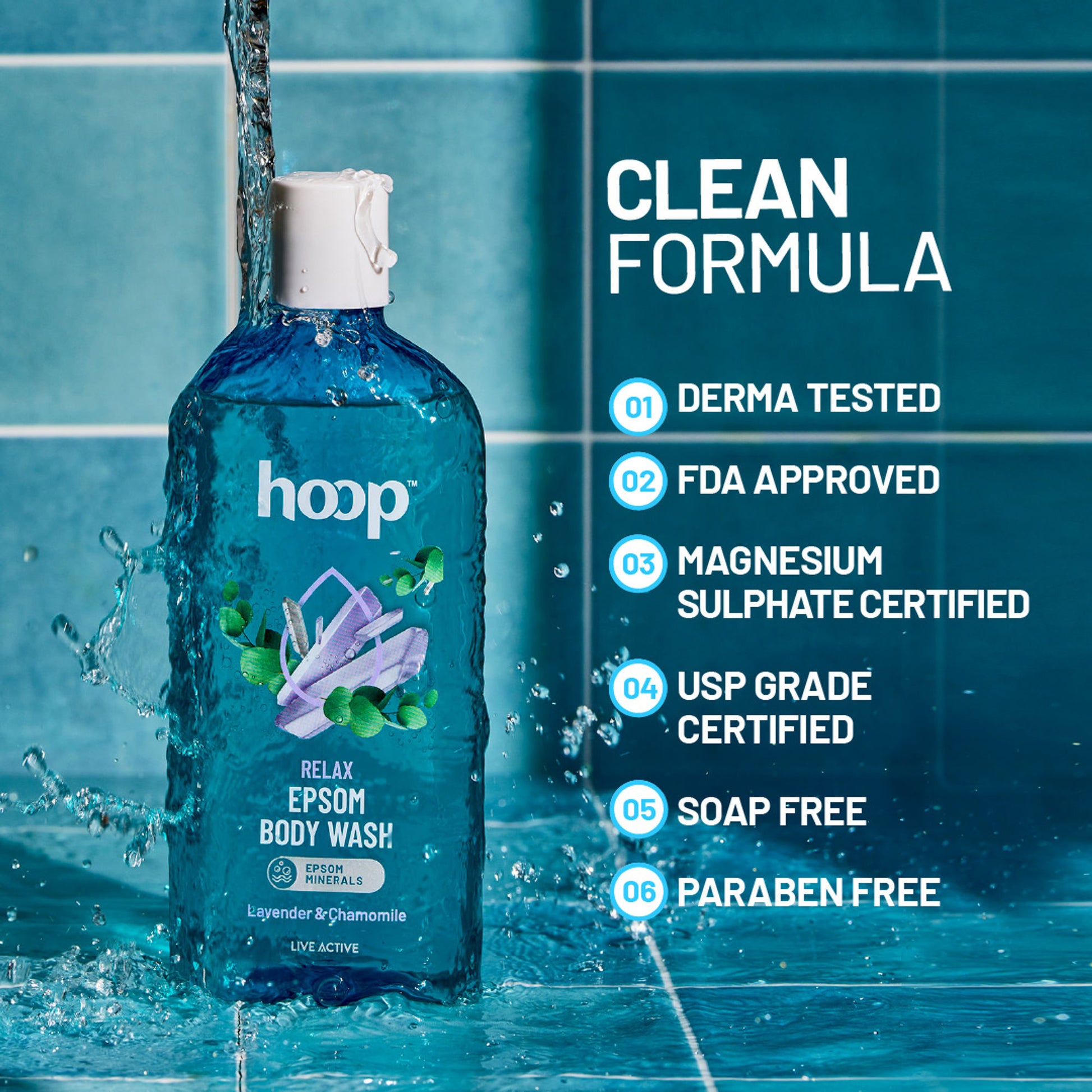 hoop Epsom Body Wash Epsom Salt Infused Shower Gel With Lavender Oil For Muscle Relaxing