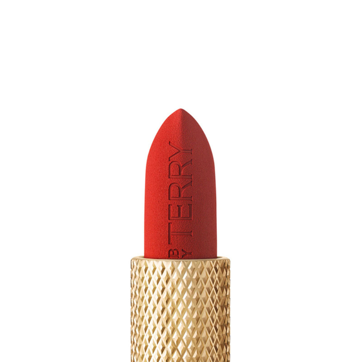By Terry Rouge Opulent Lipstick in shade 6.Red Alert, showcasing the vibrant red lipstick bullet with luxurious packaging.