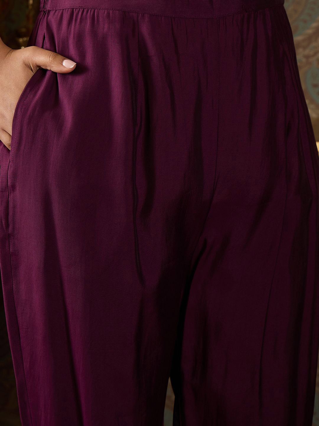 Indyancart IE Floral Embroidered Kurta With Trousers & Dupatta