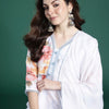 Dhiyona IE Floral Printed Beads and Stones Linen Kurta with Trousers & With Dupatta