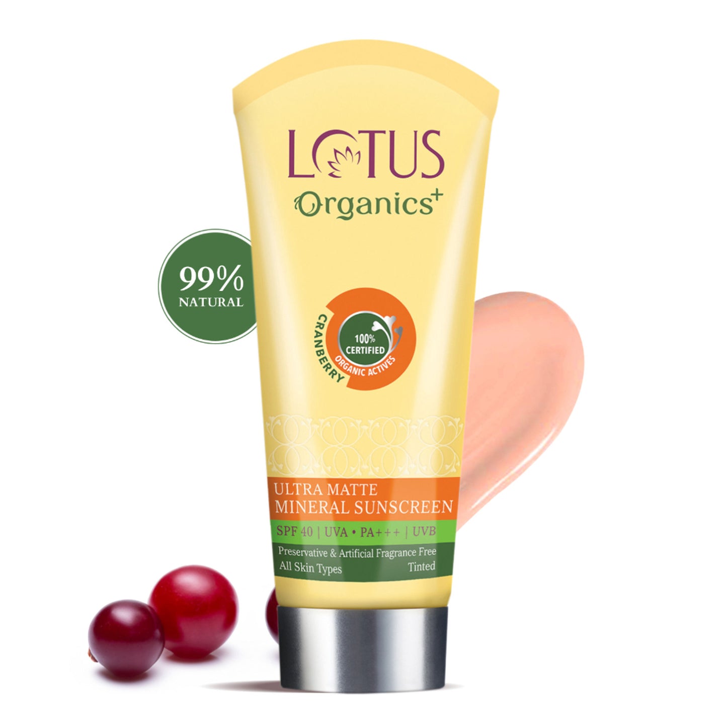 Lotus Organics+ Ultra Matte Mineral Sunscreen SPF 40 PA+++ - 100% Chemical Free