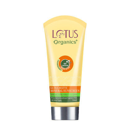 Lotus Organics+ Ultra Matte Mineral Sunscreen SPF 40 PA+++ - 100% Chemical Free