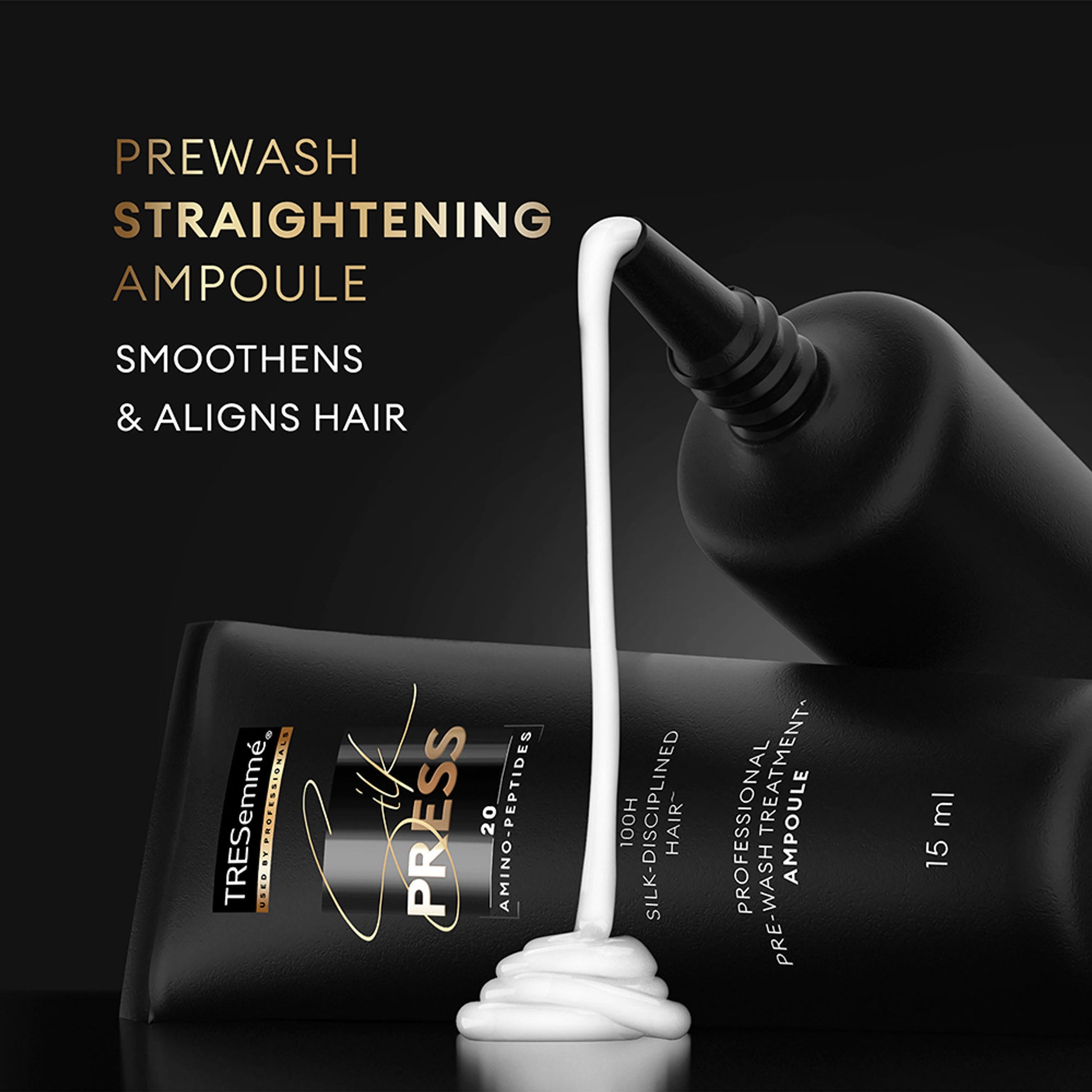 Tresemme Silk Press Pre-Wash Treatment Ampoules Hair Straightening Treatment with Amino Peptides
