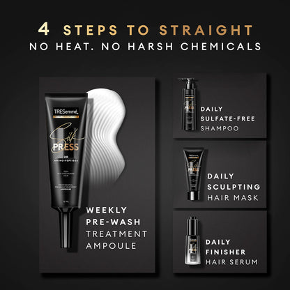 Tresemme Silk Press Pre-Wash Treatment Ampoules Hair Straightening Treatment with Amino Peptides