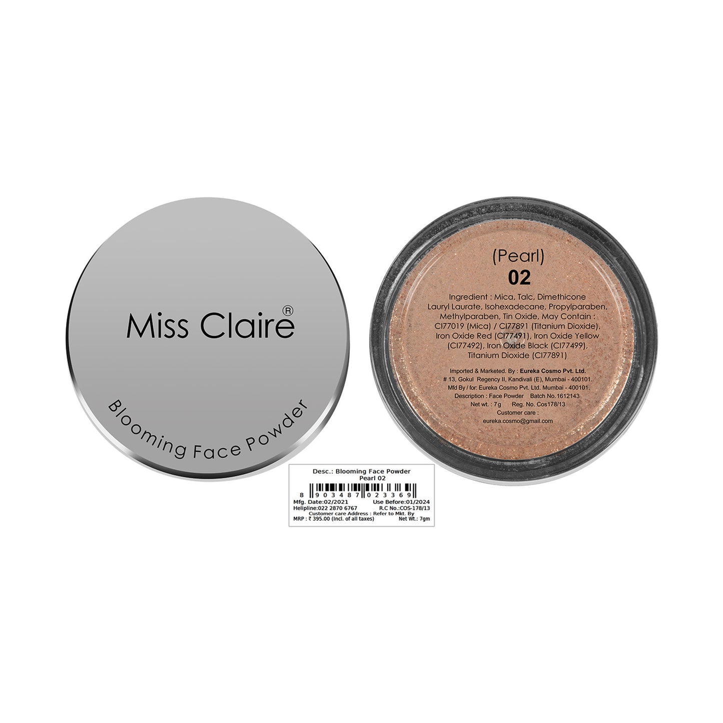 Miss Claire Blooming Face Powder - Pearl 02