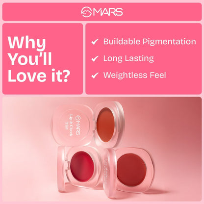 MARS Lip & Cheek Tint for Bold Pop Color - 01-Dusty Rose