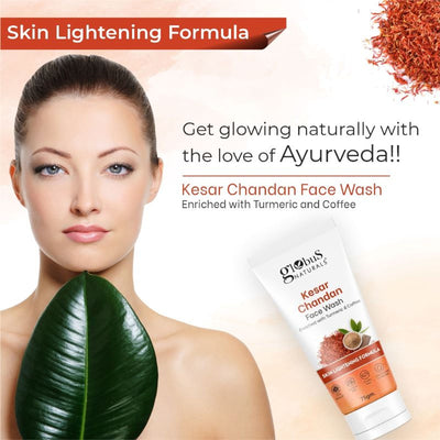 Globus Naturals Kesar Chandan Enriched With Turmeric & Coffee Face Wash