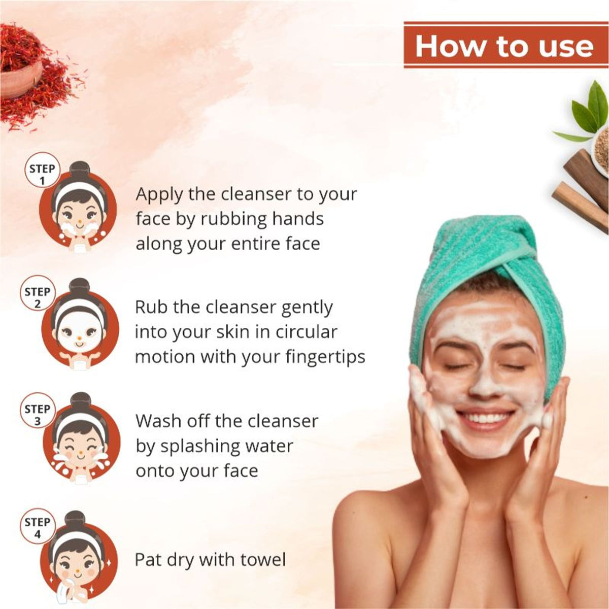 Globus Naturals Kesar Chandan face wash with turmeric and coffee, showing the product tube with natural ingredients on the label.