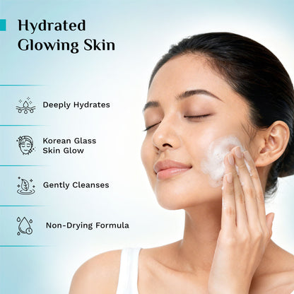 Pilgrim Korean Rice Water & 2% Niacinamide Hydra Glow Gel Face Wash Hydrated Glass Glowing Skin