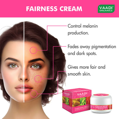 Vaadi Herbals Fairness Cream - Saffron, Aloe Vera & Turmeric Extracts - Pack Of 2