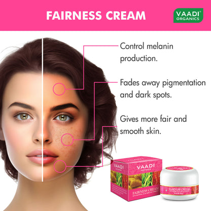 Vaadi Herbals Fairness Cream - Saffron, Aloe Vera & Turmeric Extracts - Pack Of 2