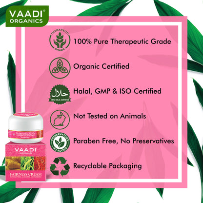 Vaadi Herbals Fairness Cream - Saffron, Aloe Vera & Turmeric Extracts - Pack Of 2