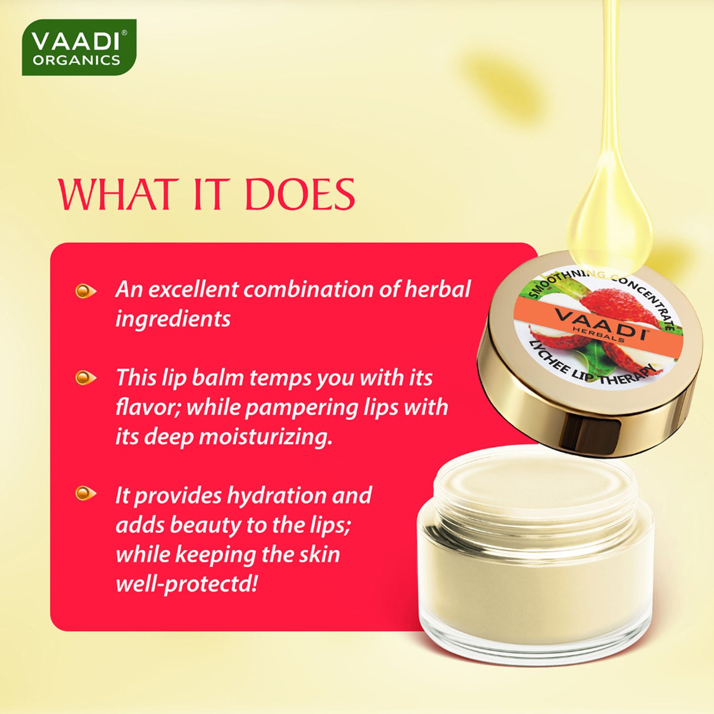 Vaadi Herbals Lychee Lip Therapy - Pack Of 3