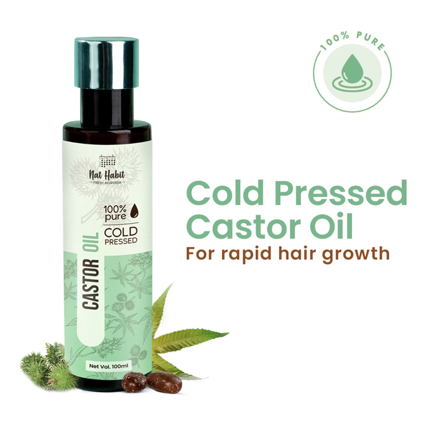 Nat Habit 100% Pure Cold Pressed Castor Oil