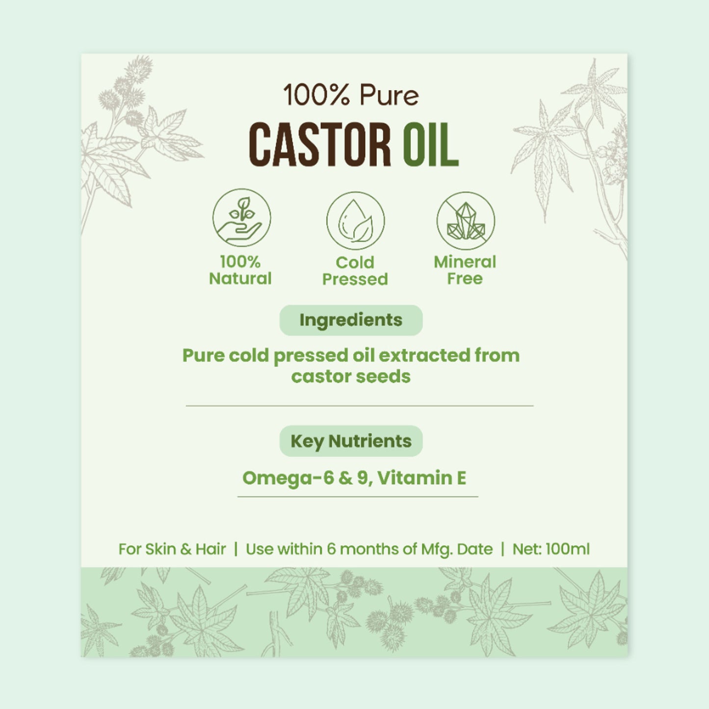 Nat Habit 100% Pure Cold Pressed Castor Oil