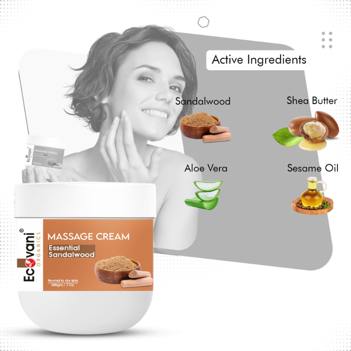 ECOVANI Essential Sandalwood Massage Cream