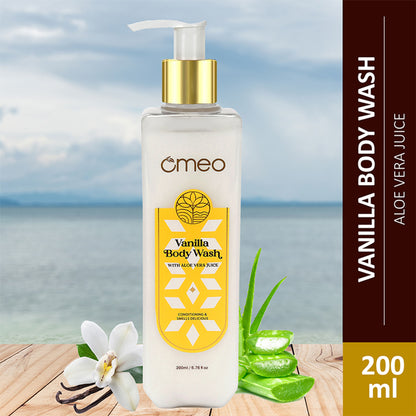 Omeo Vanilla Body Wash & Shower Gel With Aloe Vera, Daily Gentle Cleanser For Revitalized Skin