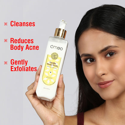 Omeo Vanilla Body Wash & Shower Gel With Aloe Vera, Daily Gentle Cleanser For Revitalized Skin