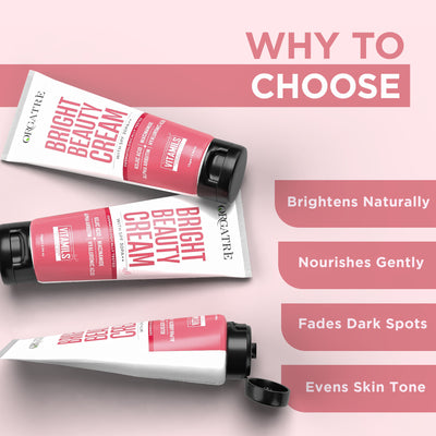 Orgatre Bright Beauty Cream with Kojic Acid, Niacinamide & Hyaluronic Acid- Glowing Skin