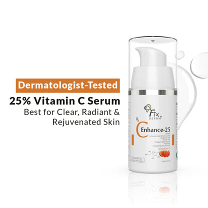 Fixderma C Enhance 25% Vitamin C Serum, Glowing, Anti Aging, Skin Brightening, Lightening Serum