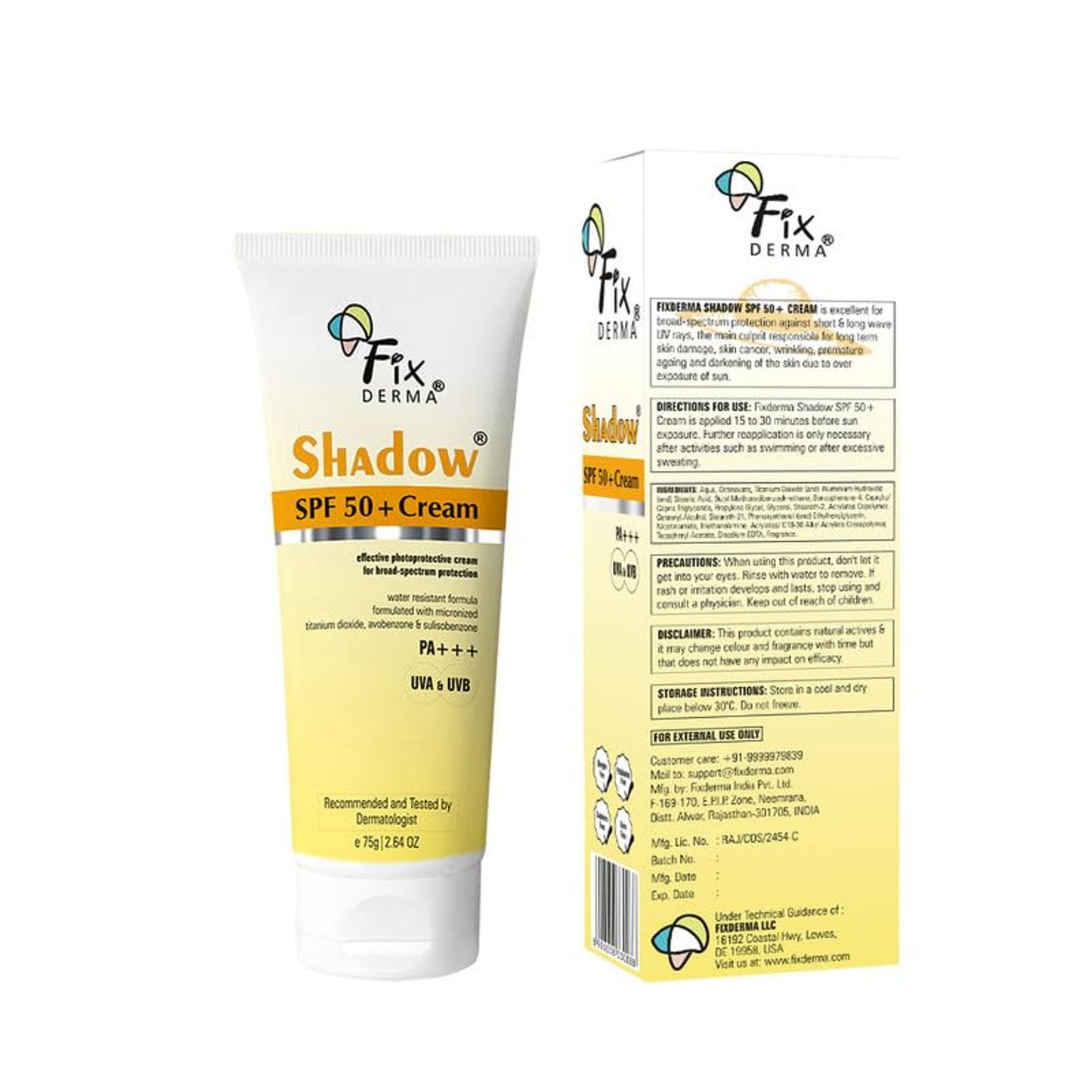 Fixderma Shadow SPF 50+ Cream To Protect Broad Spectrum