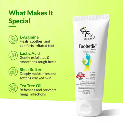 Fixderma Foobetik Foot Cream with Lactic Acid & Shea Butter for Cracked Heels & Rough Feet