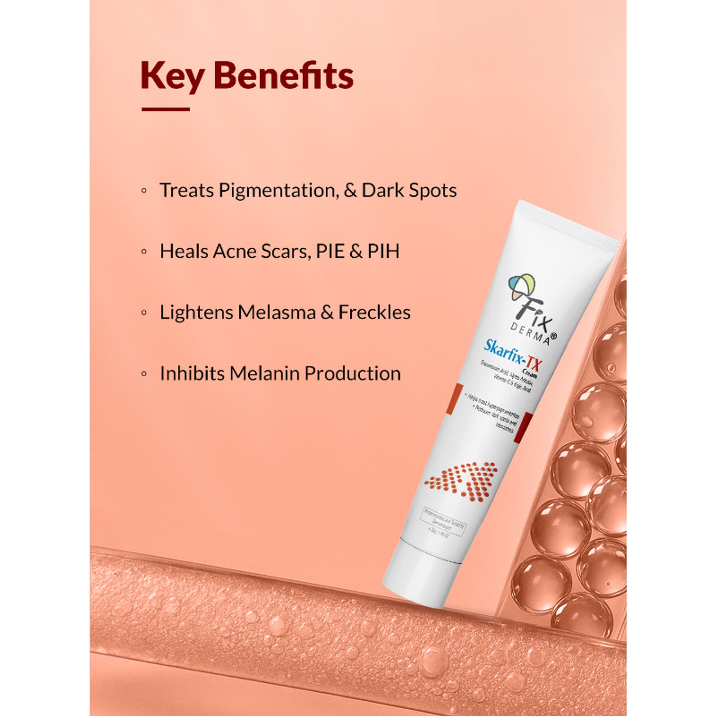 Fixderma Tranexamic Acid + 2%Kojic Acid + 1%Arbutin SKARFIX TX Face Cream For Pigmentation