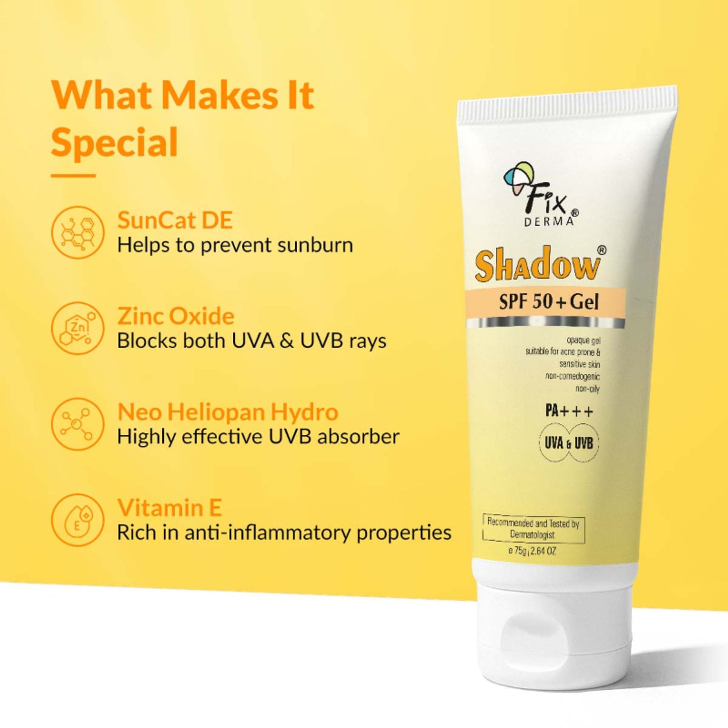 Fixderma Shadow Sunscreen SPF 50+ Gel For Oily Skin