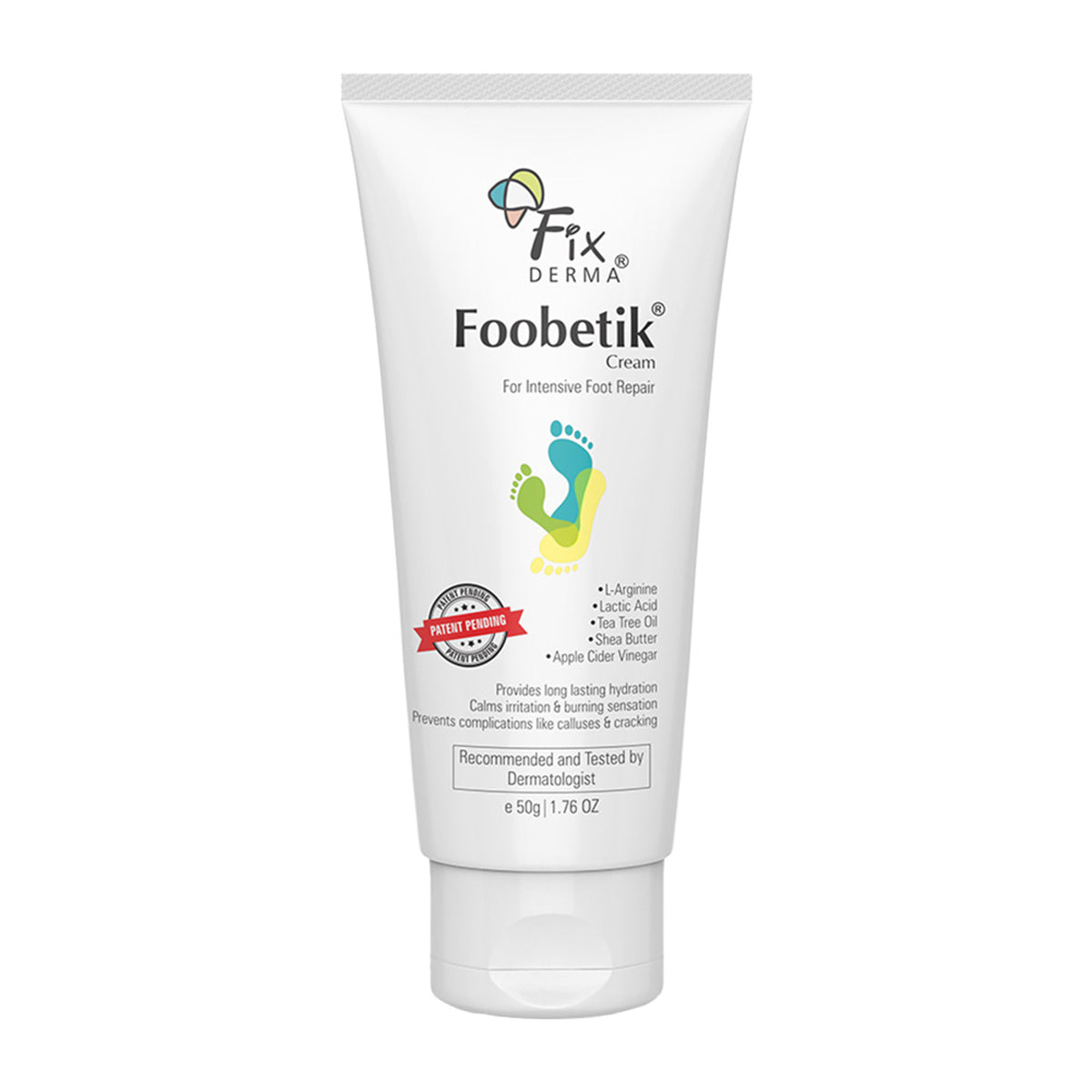 Fixderma Foobetik Foot Cream with Lactic Acid & Shea Butter for Cracked Heels & Rough Feet