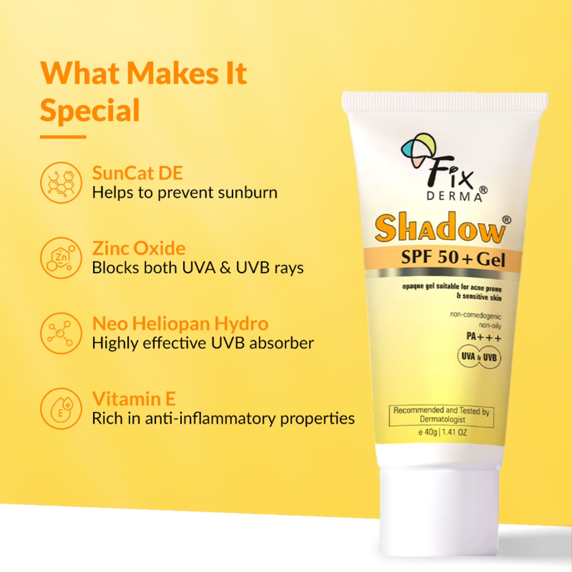 Fixderma Shadow Sunscreen SPF 50+ Gel For Oily Skin