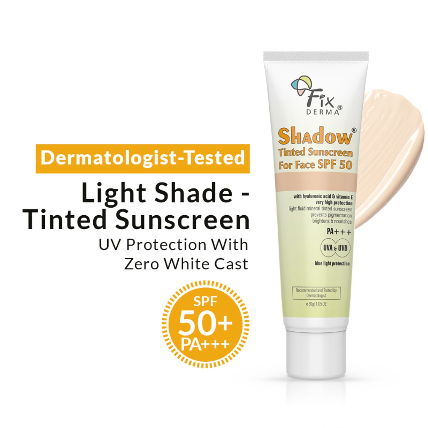 Fixderma Shadow Tinted Sunscreen Deep SPF 50 PA+++ Sunscreen - Light