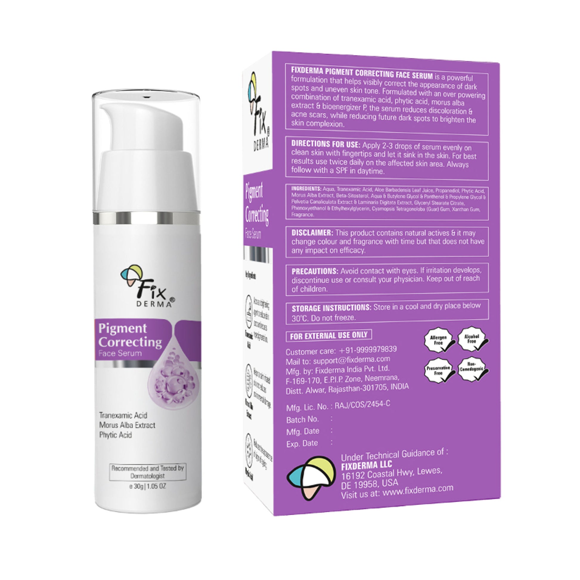 Fixderma Pigment Correcting Serum, 3% Tranexamic Acid Serum