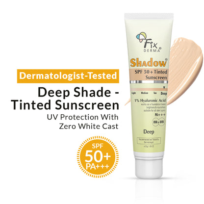 Fixderma Shadow Tinted Sunscreen Deep SPF 50 PA+++ Sunscreen - Deep