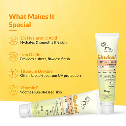 Fixderma Shadow Tinted Sunscreen Deep SPF 50 PA+++ Sunscreen - Deep