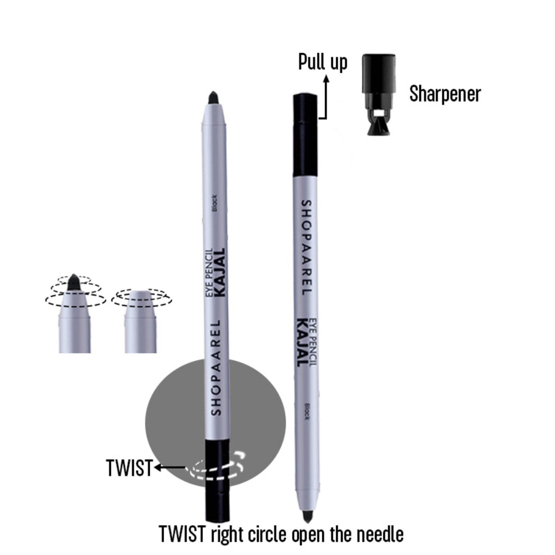 Shopaarel Eye Kajal Pencil - Black