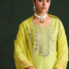 Dhiyona IE Embroidered Liva Straight Kurta With Trousers & Dupatta