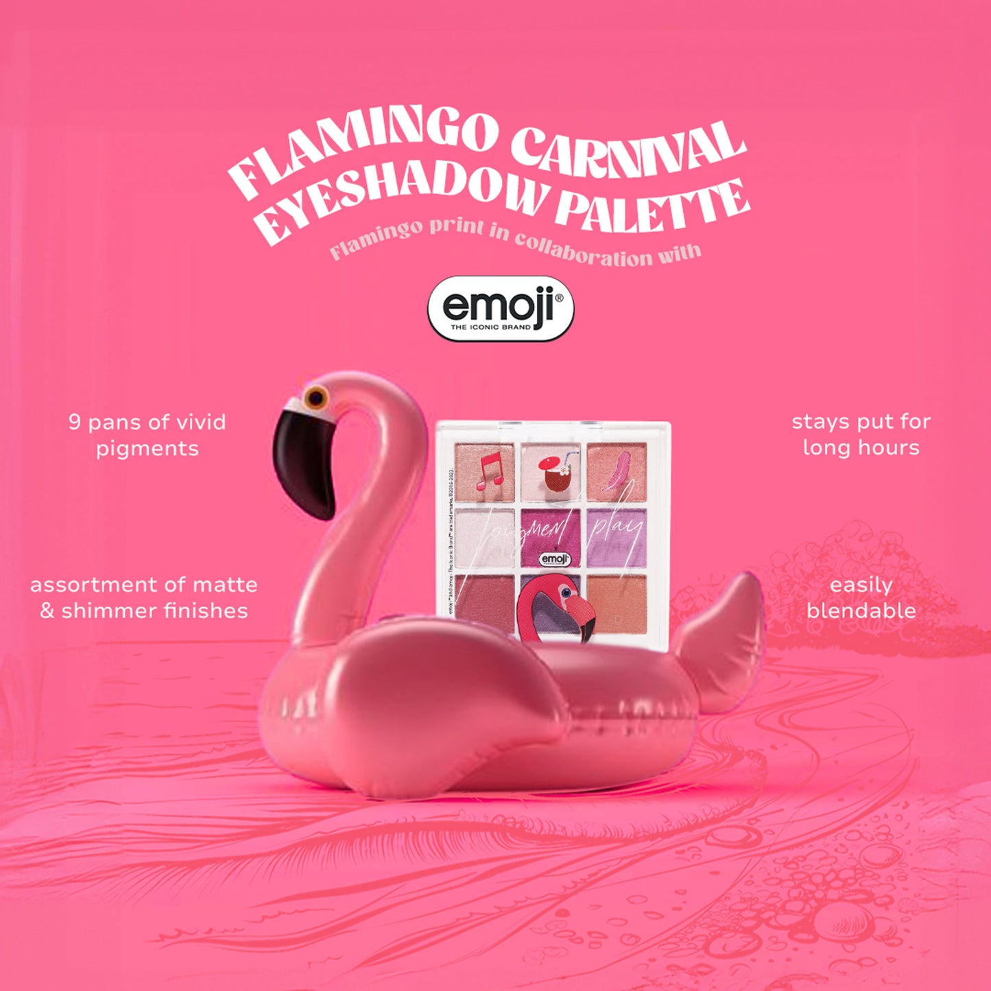 Pigment Play X Emoji Eyeshadow Palette - Flamingo Carnival
