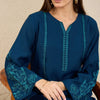 Dhiyona IE Ethnic Motifs Embroidered Flared Sleeves Notch Neck Straight Kurta with Trousers
