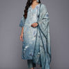 Dhiyona VA Women'sFloral Printed Regular Gotta Patti Kurta With Trousers & Dupatta