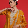 Dhiyona IE Ethnic Motifs Embroidered Sequinned Straight Kurta & Trousers With Dupatta