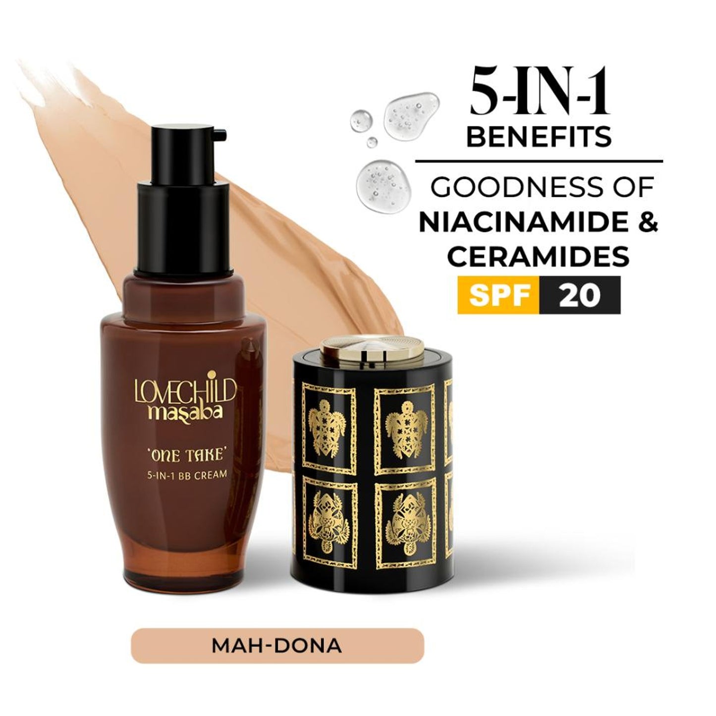LoveChild Masaba One Take 5-In-1 BB Cream SPF 20 PA++ - Mah-dona