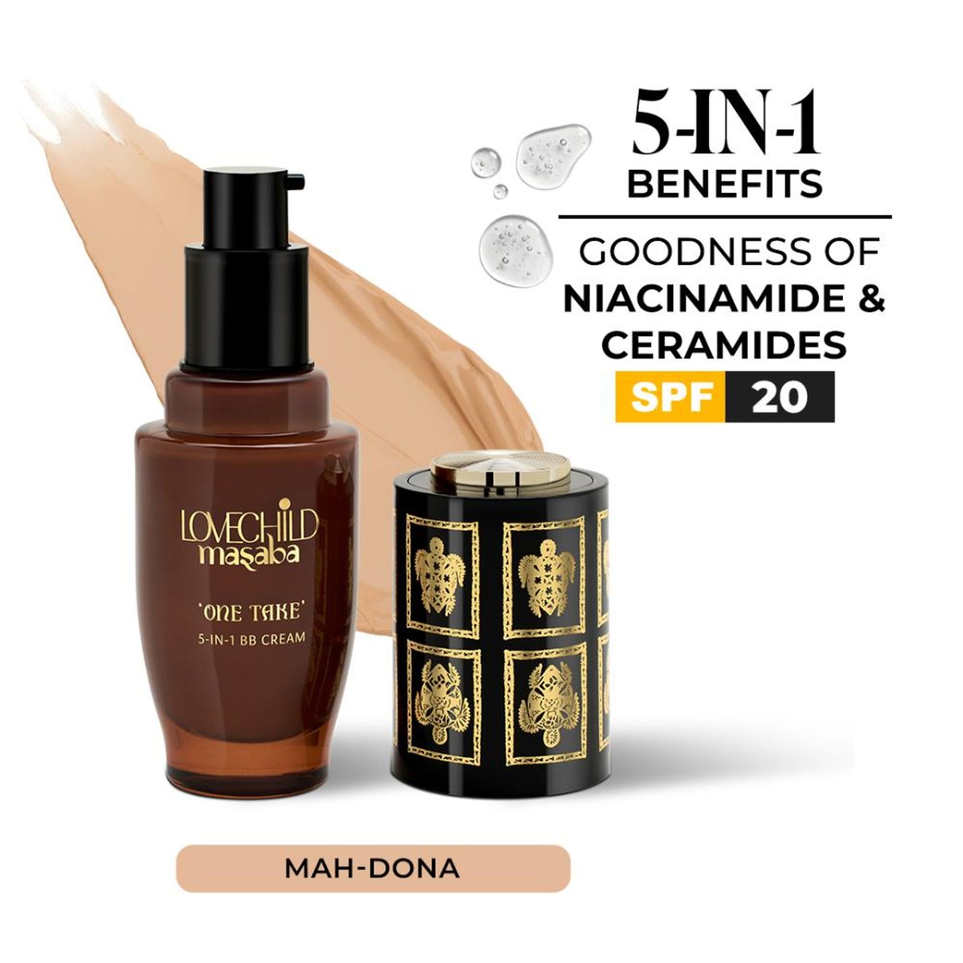 LoveChild Masaba One Take 5-In-1 BB Cream SPF 20 PA++ - Mah-dona