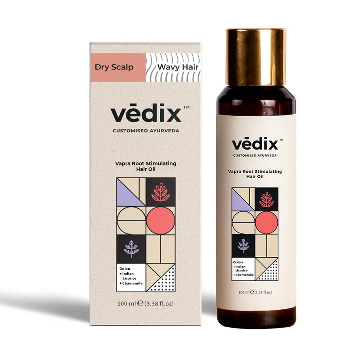 Vedix Hair Oil- Dry Scalp & Wavy Hair - Vapra Root Stimulating Hair Oil