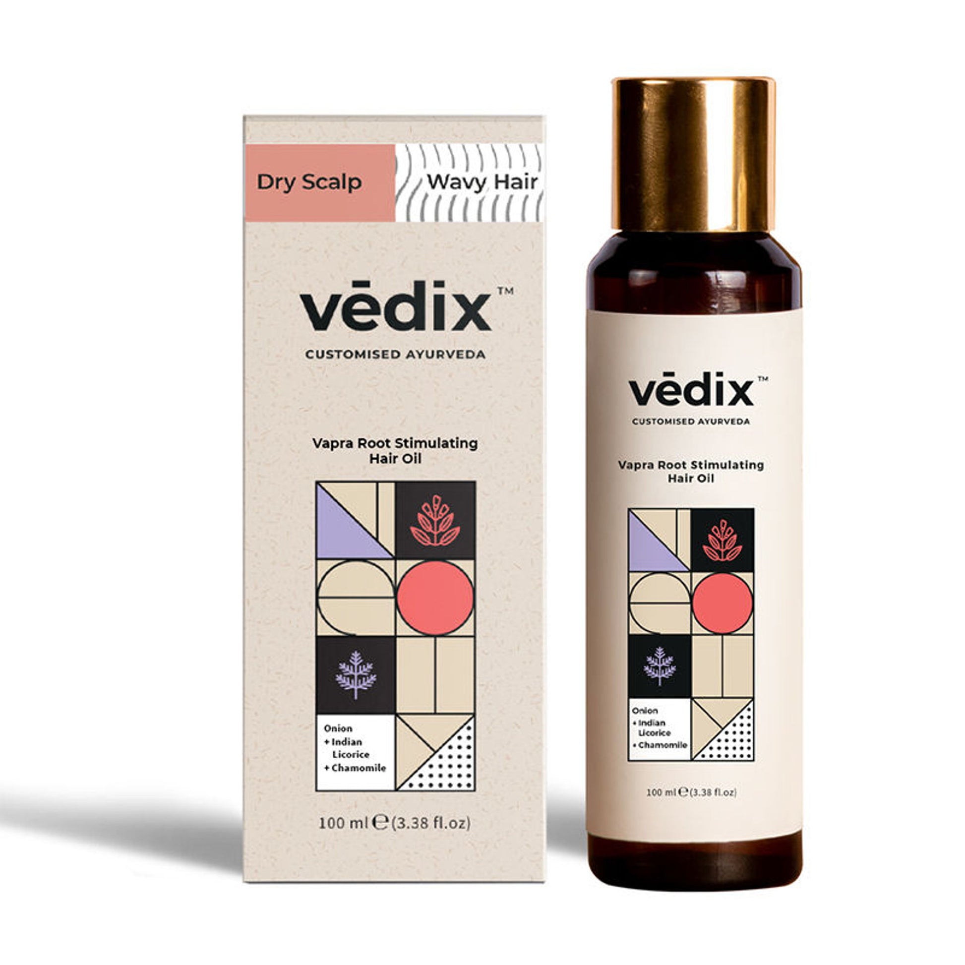 Vedix Hair Oil- Dry Scalp & Wavy Hair - Vapra Root Stimulating Hair Oil