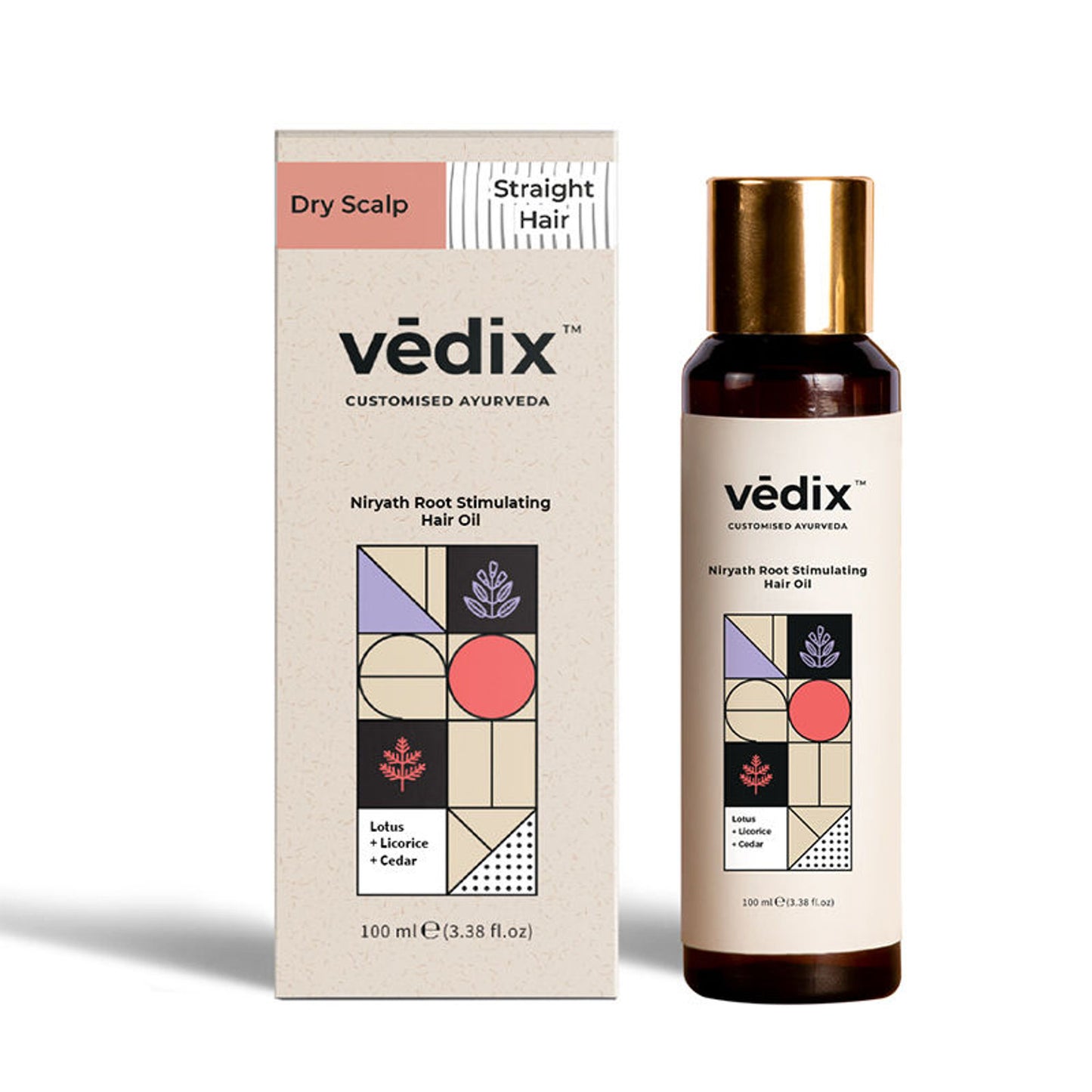 Vedix Hair Oil Dry Scalp & Straight Hair - Niryath Root Stimulating Hair Oil