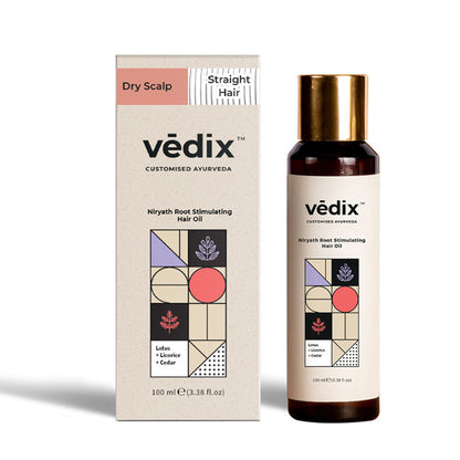 Vedix Hair Oil Dry Scalp & Straight Hair - Niryath Root Stimulating Hair Oil