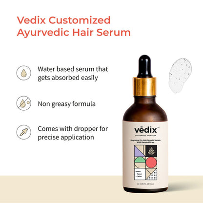 Vedix Nuyantra Pro Hair Growth Serum With Dandruff Care Neem + Tulsi + Bhringraj