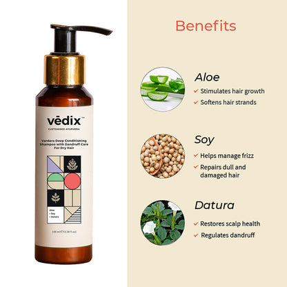Vedix Dandruff Shampoo - Dry Hair - Vardara Deep Conditioning Dandruff Shampoo